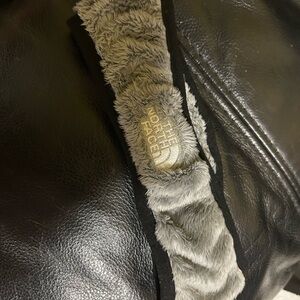 The North Face grey headband  Faux Fur Trim